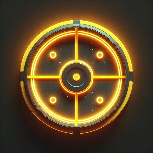 Air hockey disk with neon yellow lights. top view.
Single Game Texture. In-Game asset. 2d. Blank background. High contrast. No shadows.
