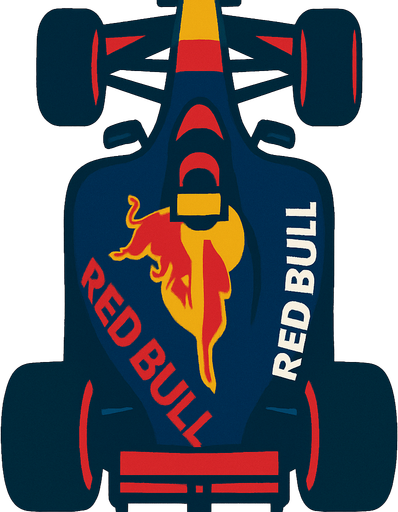 formula one race car 2d redbull vertical.
In-Game asset.  2d.  High contrast.  No shadows