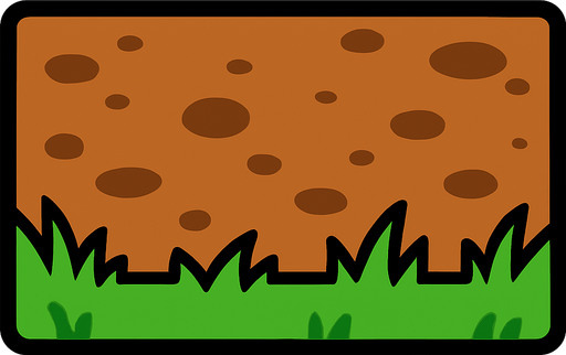 a rectangle with a ground color and form.
In-Game asset.  2d.  High contrast.  No shadows
