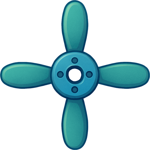 Propeller for a drone, viewed straight from above. Cute soft graphics. soft ambient light. semi-matte to satin surfaces. naturalistic with slight saturation boost colors. 
In-Game asset.  2d.  High contrast.  No shadows. top down..
In-Game asset.  2d.  High contrast.  No shadows
