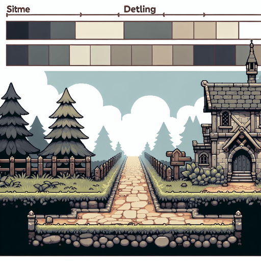 the foregund of a horizontally scrolling game, where the player walks sideways along a path. the color should be muted, fantasy medieval style. the game is a platformer or endless runner game, so everything should be seen from the side..
Single Game Texture. In-Game asset. 2d. Blank background. High contrast. No shadows.