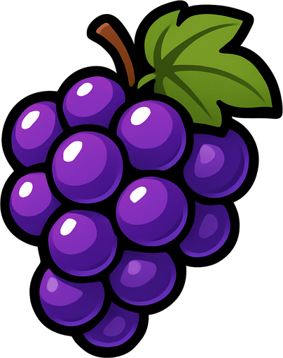 Shiney grape vector.
In-Game asset.  2d.  High contrast.  No shadows