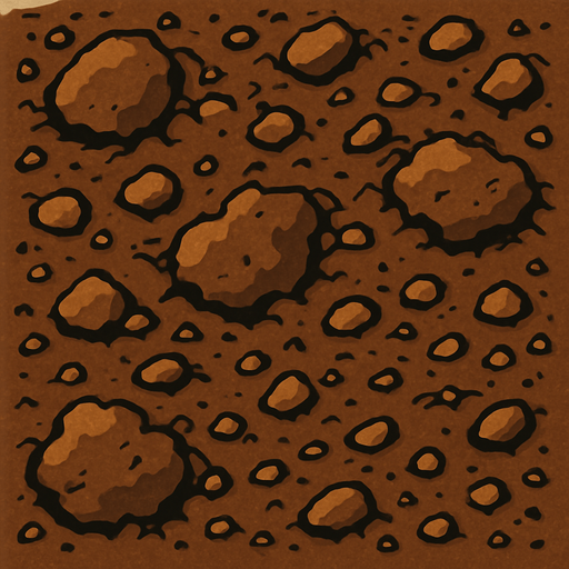 soil bird's eye view.
In-Game asset.  2d.  High contrast.  No shadows
