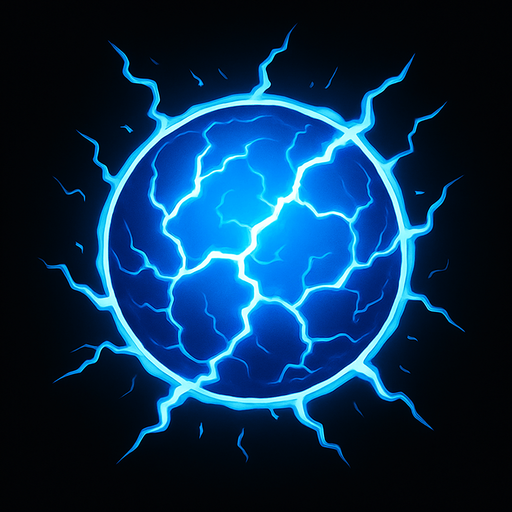 шаровая молния.
In-Game asset.  2d.  High contrast.  No shadows