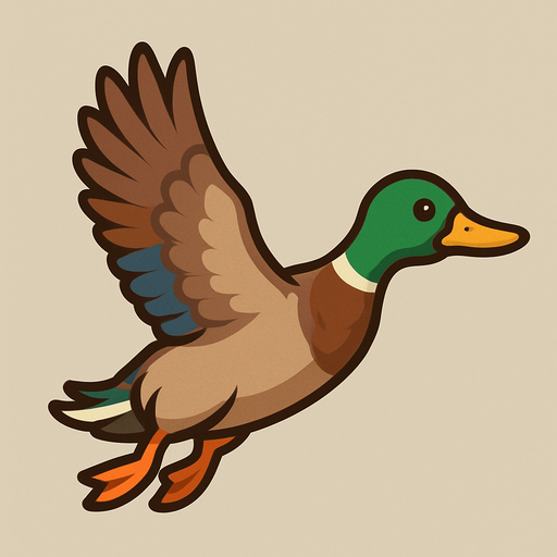 Duck Flying.
In-Game asset.  2d.  No shadows