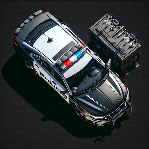 Top down police car.
Single Game Texture.  In-Game asset.  High contrast.  No shadows