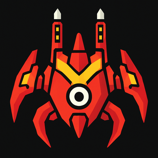 spaceship enemy. In-Game asset. 2d. High contrast. No shadows.
In-Game asset.  2d.  High contrast.  No shadows