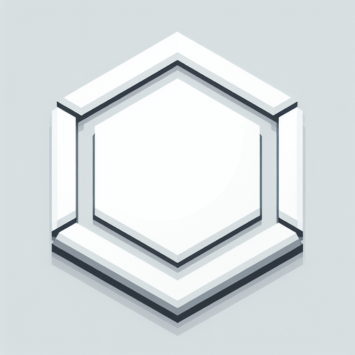 simple flat white hexagon tile with beveled borders.
Front view. Modern game style