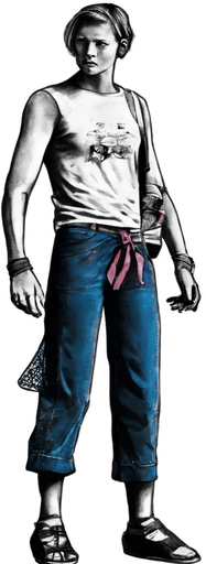 Girl wearing a skirt