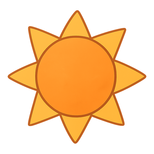 un sol. No background. Transparent background. Blank background. No shadows. 2d. In-Game asset. flat