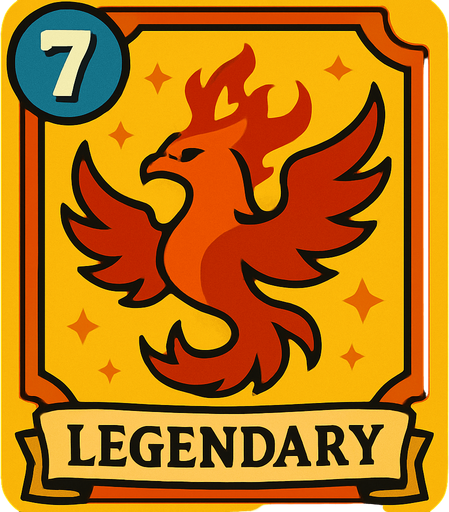 legendary card.
In-Game asset.  2d.  High contrast.  No shadows