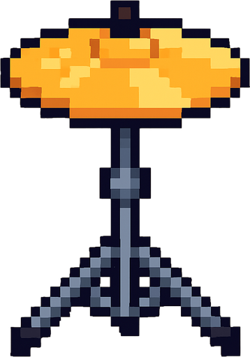 cymbal instrument pixel art 2d.
In-Game asset.  2d.  High contrast.  No shadows
