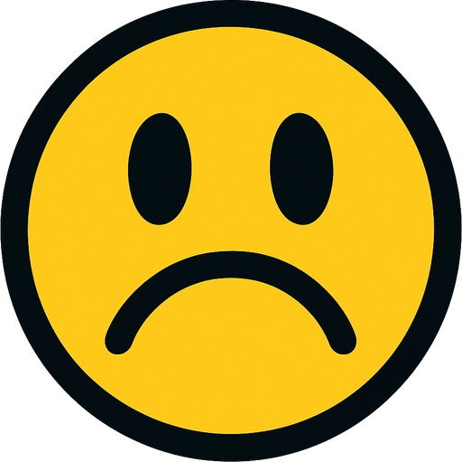 sad face.
In-Game asset.  2d.  High contrast.  No shadows. sad face