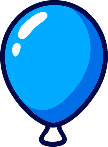 A blue balloon without the string..
In-Game asset.  2d.  High contrast.  No shadows