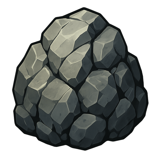 Rocky rock.
Single Game Texture.  In-Game asset.  2d.  Blank background.  High contrast.  No shadows