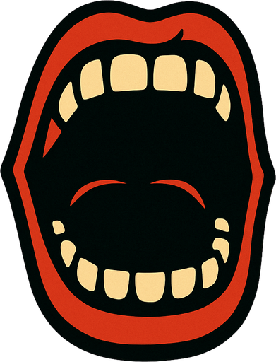 Screaming mouth.
In-Game asset.  2d.  High contrast.  No shadows