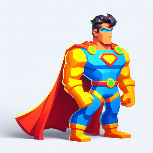Superman.
Single Game Texture.  In-Game asset.  2d.  Blank background.  High contrast.  No shadows