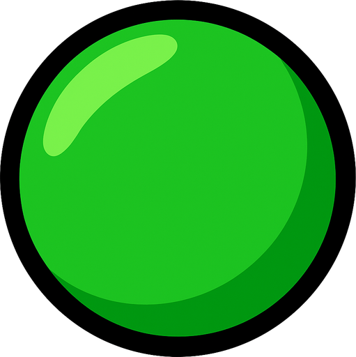 green ball.
In-Game asset.  2d.  High contrast.  No shadows