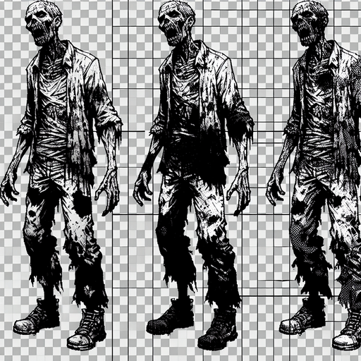 zombie top view gif.
Single Game Texture. In-Game asset. 2d. Blank background. High contrast. No shadows.