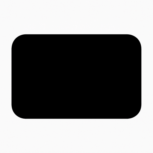 black rectangle (rounded corners).
In-Game asset.  2d.  High contrast.  No shadows
