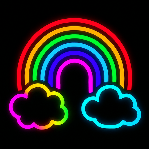 O.
In-Game asset.  2d.  High contrast.  No shadows. NEON. GÖKKUŞAĞI