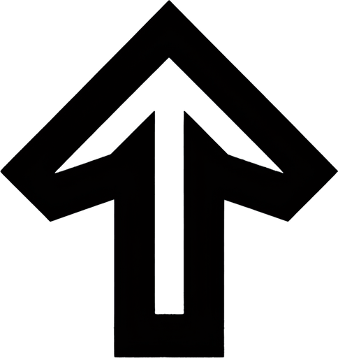 Стрелочка в верх Single Game Texture. In-Game asset. 2d. Blank background. High contrast. No shadows.