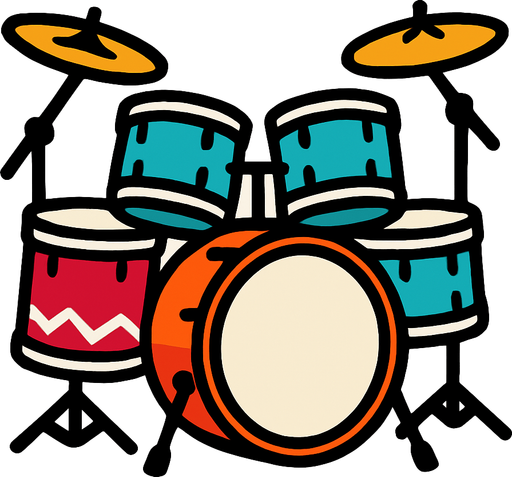 Drums.
In-Game asset.  2d.  High contrast.  No shadows