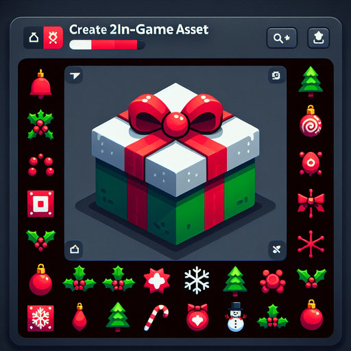 christmas gift.
Single Game Texture. In-Game asset. 2d. Blank background. High contrast. No shadows.