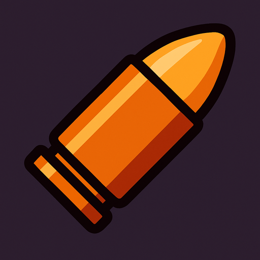 bullet.
In-Game asset.  2d.  High contrast.  No shadows