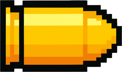 a bullet but yellow and pixel.
In-Game asset.  2d.  High contrast.  No shadows