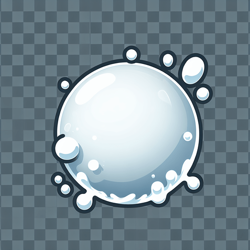 White water bubble.
Single Game Texture. In-Game asset. 2d. Blank background. High contrast. No shadows.