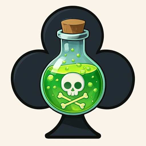 Just the club from this picture with a bubbling green vial of poison in the center of it. Anime style.
