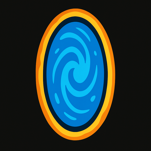 Video game 2D Portal image.
In-Game asset.  2d.  High contrast.  No shadows