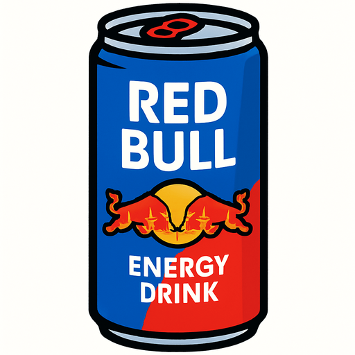 redbull energy drink.
In-Game asset.  2d.  High contrast.  No shadows