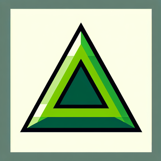 Green equilateral triangle, fills the entire picture space in width and height

Single Game Texture. In-Game asset. 2d. Blank background. High contrast. No shadows.