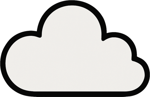 white rounded cloud, really thick black outline