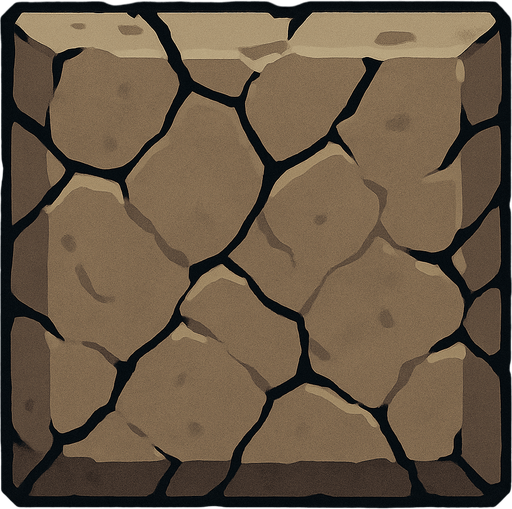 Bloque de piedra que ocupe todo el sprite.
In-Game asset.  2d.  High contrast.  No shadows