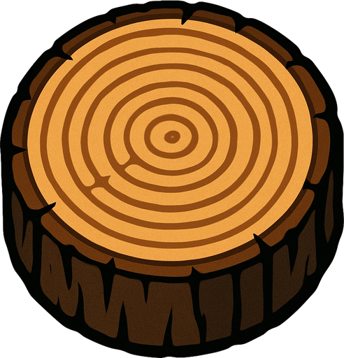 Circle kütük.
In-Game asset.  2d.  High contrast.  No shadows