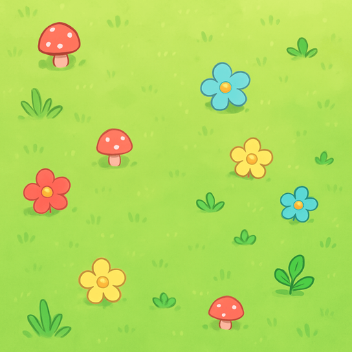 imagine the camera is really far away from the field, remove any elements in the middle, make it in cute anime style