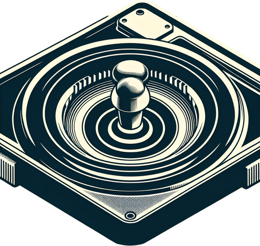 A well for a joystick stick as seen from above, retro.
Single Game Texture. In-Game asset. 2d. Blank background. High contrast. No shadows.