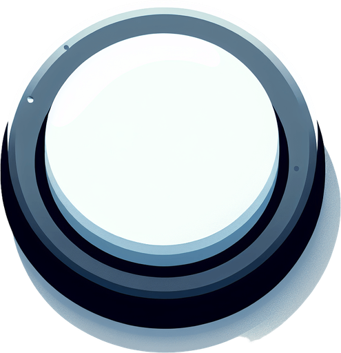 A round white button for an interface element..
Single Game Texture. In-Game asset. 2d. Blank background. High contrast. No shadows.