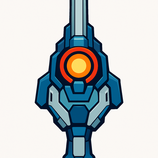 futuristic space cannon gun
 vertical top view.
In-Game asset.  2d.  High contrast.  No shadows