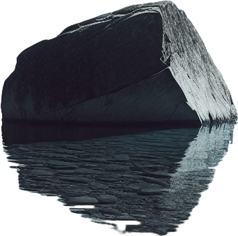 Rock in water.
Single Game Texture.  In-Game asset.  2d.  Blank background.  High contrast.  No shadows