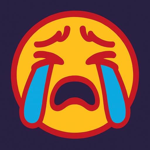 cry face.
In-Game asset.  2d.  High contrast.  No shadows