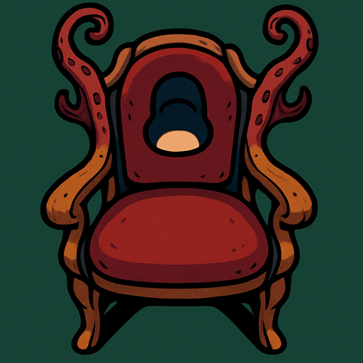 Silla de un Sala de Conciertos Viviente vista desde arriba.
In-Game asset.  2d.  High contrast.  No shadows