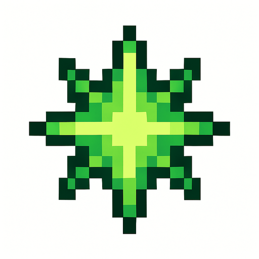 2d star pixel art green.
In-Game asset.  2d.  High contrast.  No shadows