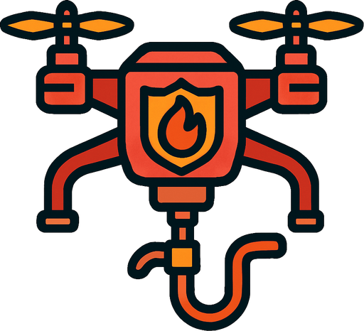 fire fighter drone.
In-Game asset.  2d.  High contrast.  No shadows