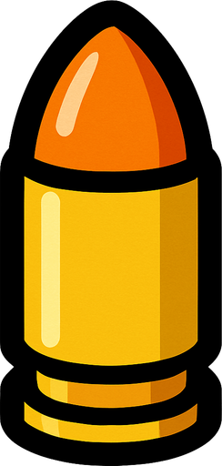 Bullet.
In-Game asset.  2d.  High contrast.  No shadows