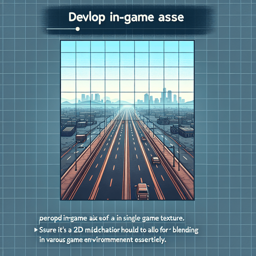 highway.
Single Game Texture. In-Game asset. 2d. Blank background. High contrast. No shadows.