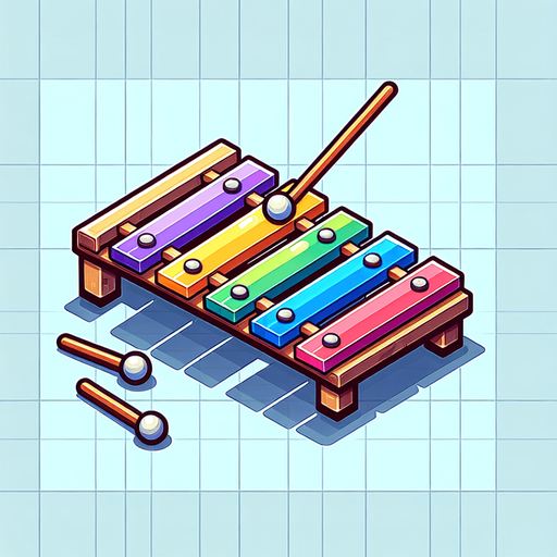 Xylophone.
Single Game Texture.  In-Game asset.  2d.  Blank background.  No shadows